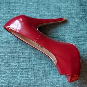 Chinese Laundry Womens Hotness Classic Pump Platform Heels Shoes Red 8M peep toe